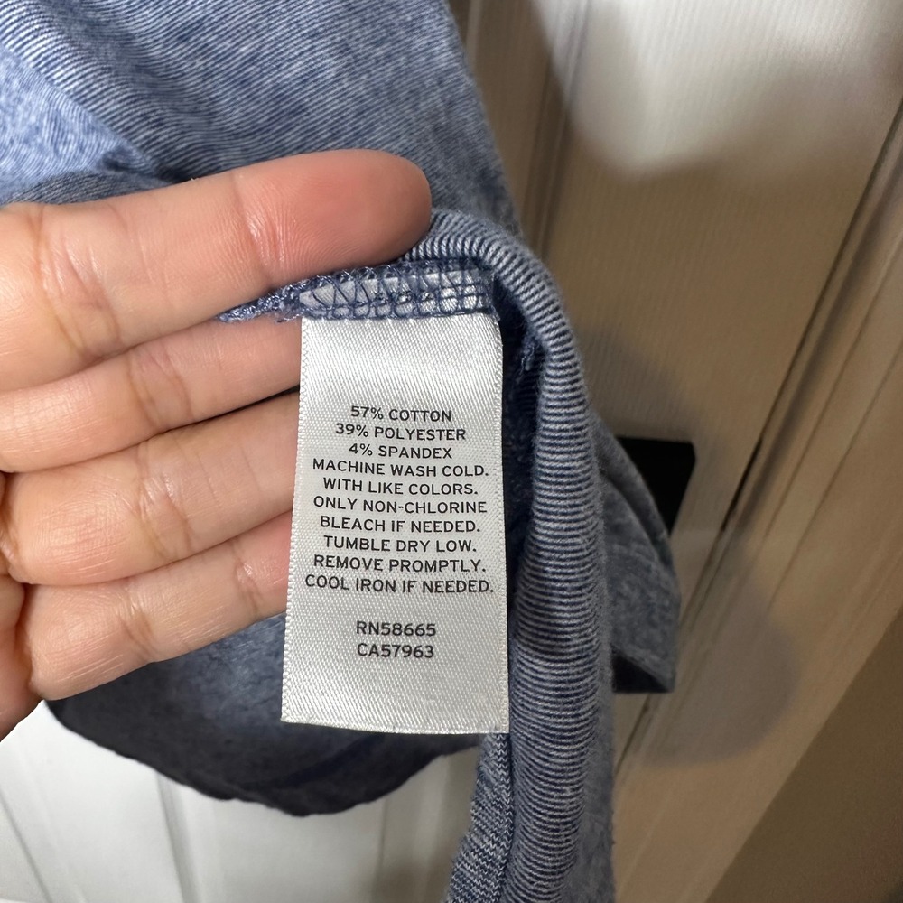 Nordstrom Tech-Smart Men's 2XL‎ Heathered Blue T-Shirt Cotton Blend - Picture 3 of 4